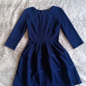 City Studio Blue Pleated Fit and Flare Dress